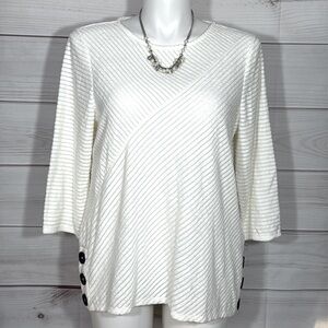 NWT Chico’s Angled Lines Spliced Boat Tunic Top Size 16/XL/Chico’s 3